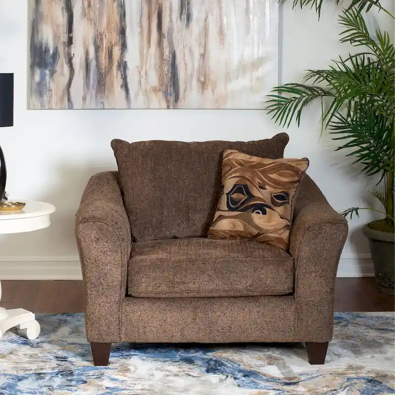 Sillón auxiliar de tela contemporáneo con otomana