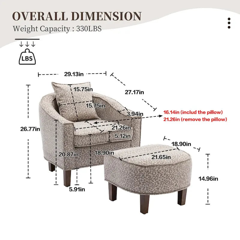 Sillón individual con otomana tapizado en lino/poliéster de estilo Mid Century