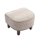 Sillón individual con otomana tapizado en lino/poliéster de estilo Mid Century
