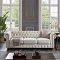Sofá Chesterfield de tela de lino
