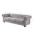 Sofá Chesterfield de tela de lino