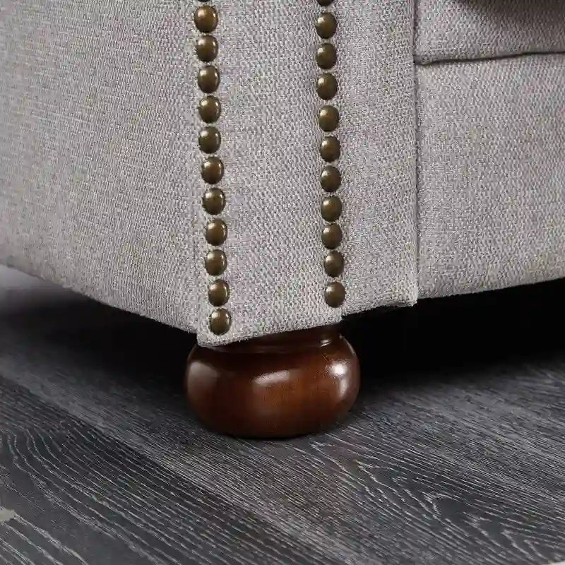 Sofá Chesterfield de tela de lino