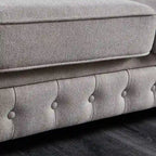 Sofá Chesterfield de tela de lino