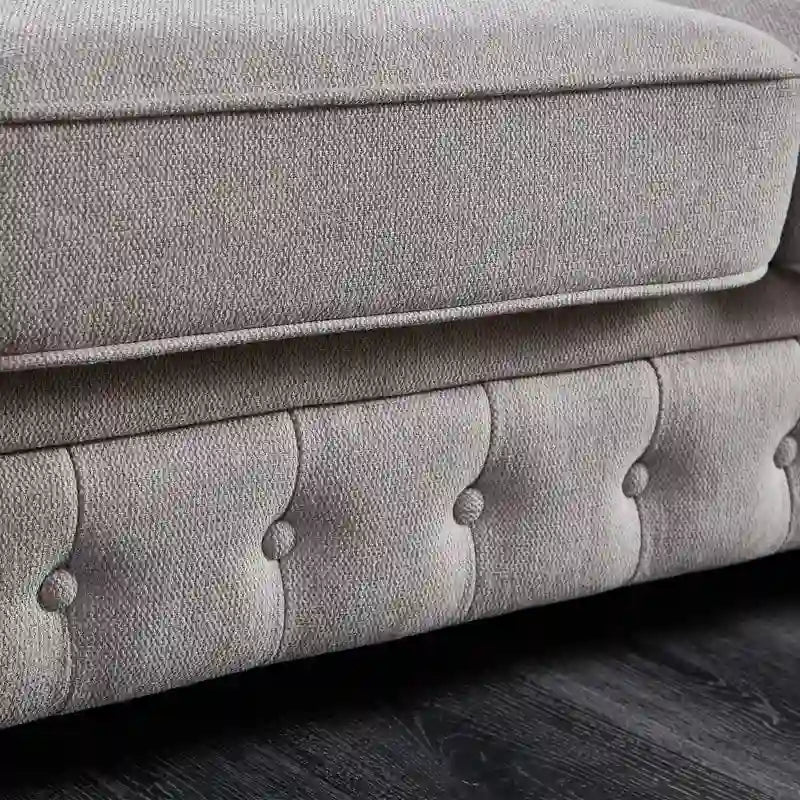 Sofá Chesterfield de tela de lino