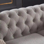 Sofá Chesterfield de tela de lino