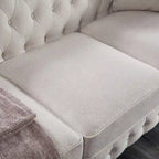 Sofá Chesterfield de tela de lino