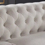 Sofá Chesterfield de tela de lino