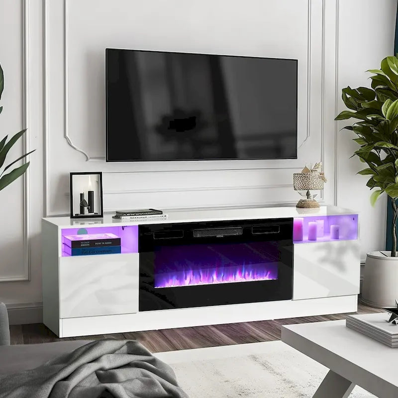 Mueble para TV con chimenea eléctrica de 36 pulgadas para televisores de 70 pulgadas