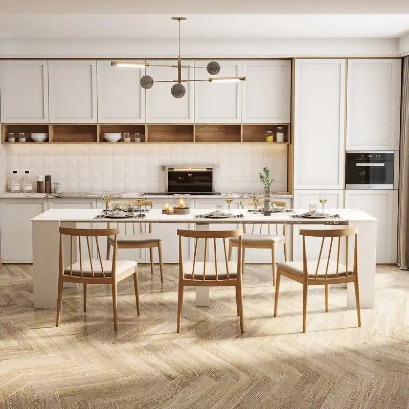 Mesa de comedor de madera multifuncional extensible