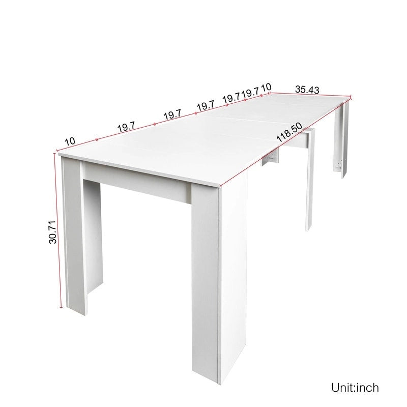Mesa de comedor de madera multifuncional extensible
