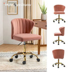 Silla de oficina ergonómica moderna de terciopelo con respaldo alto y giro de 360 grados