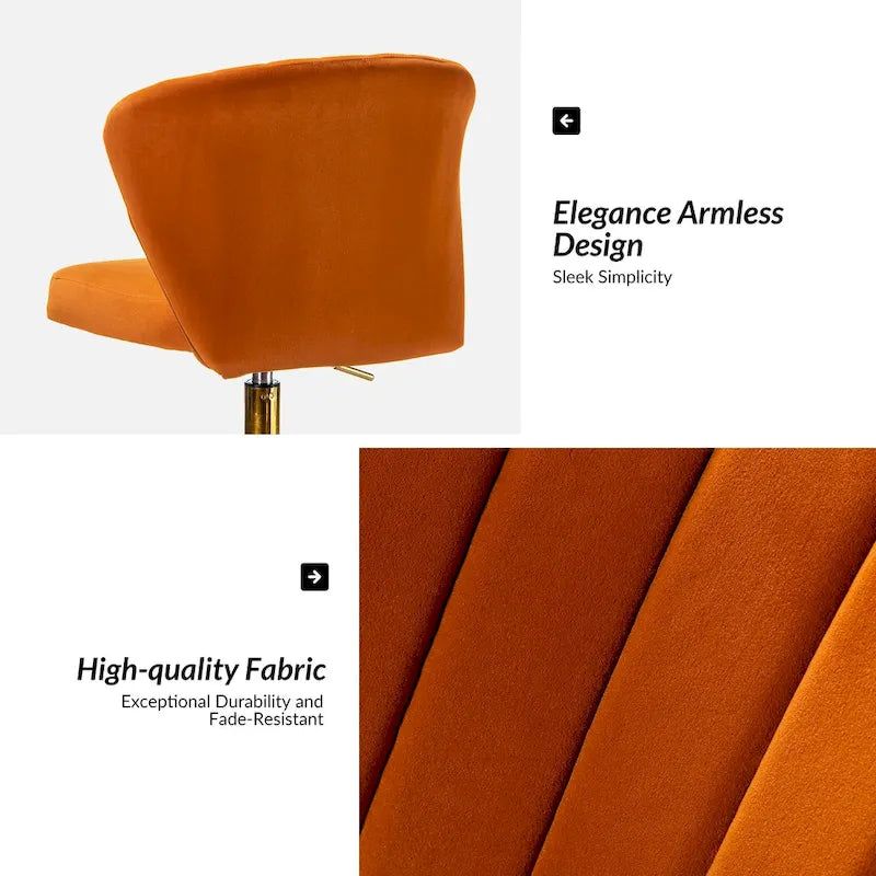 Silla de oficina ergonómica moderna de terciopelo con respaldo alto y giro de 360 grados