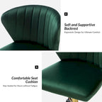 Silla de oficina ergonómica moderna de terciopelo con respaldo alto y giro de 360 grados