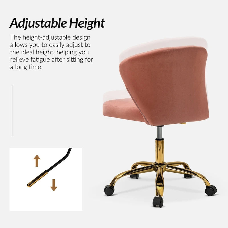 Silla de oficina ergonómica moderna de terciopelo con respaldo alto y giro de 360 grados