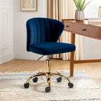 Silla de oficina ergonómica moderna de terciopelo con respaldo alto y giro de 360 grados