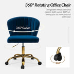 Silla de oficina ergonómica moderna de terciopelo con respaldo alto y giro de 360 grados