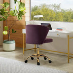 Silla de oficina ergonómica moderna de terciopelo con respaldo alto y giro de 360 grados
