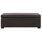 Banco de almacenamiento de cuero/madera Bicast - 46.9 x 18.3 x 16.7 - 47Wx18Dx17H