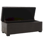 Banco de almacenamiento de cuero/madera Bicast - 46.9 x 18.3 x 16.7 - 47Wx18Dx17H