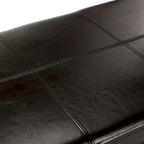 Banco de almacenamiento de cuero/madera Bicast - 46.9 x 18.3 x 16.7 - 47Wx18Dx17H