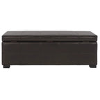 Banco de almacenamiento de cuero/madera Bicast - 46.9 x 18.3 x 16.7 - 47Wx18Dx17H