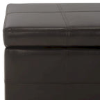 Banco de almacenamiento de cuero/madera Bicast - 46.9 x 18.3 x 16.7 - 47Wx18Dx17H