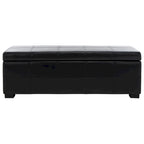 Banco de almacenamiento de cuero/madera Bicast - 46.9 x 18.3 x 16.7 - 47Wx18Dx17H