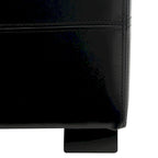 Banco de almacenamiento de cuero/madera Bicast - 46.9 x 18.3 x 16.7 - 47Wx18Dx17H