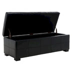 Banco de almacenamiento de cuero/madera Bicast - 46.9 x 18.3 x 16.7 - 47Wx18Dx17H