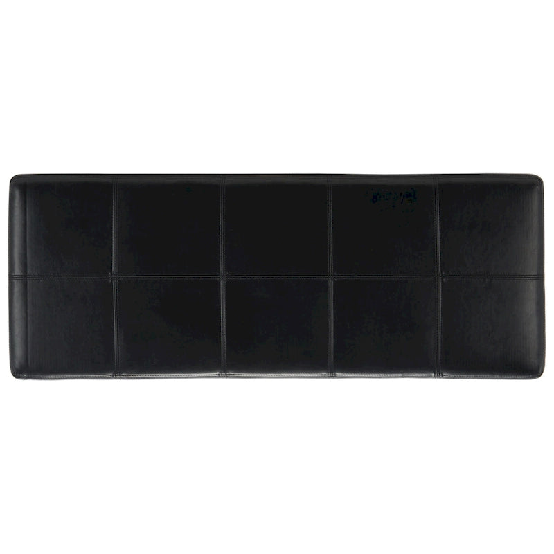 Banco de almacenamiento de cuero/madera Bicast - 46.9 x 18.3 x 16.7 - 47Wx18Dx17H