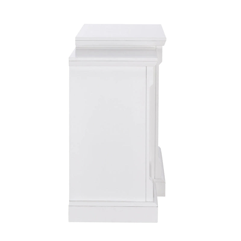 Chimenea eléctrica LED con control remoto, repisa de piedra blanca y almacenamiento