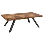 Mesa de comedor rústica de madera maciza estilo casa de campo