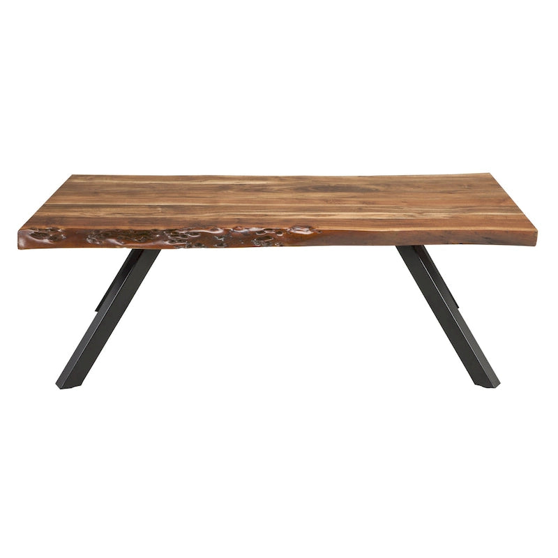 Mesa de comedor rústica de madera maciza estilo casa de campo
