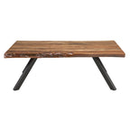 Mesa de comedor rústica de madera maciza estilo casa de campo