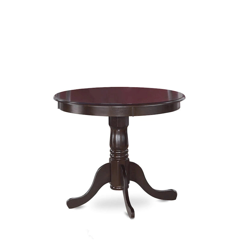 Mesa de comedor redonda de madera maciza con base de pedestal, 36x36 pulgadas