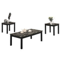 Mesa de centro de 3 piezas con tablero de imitación mármol