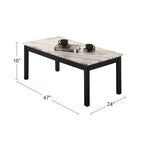 Mesa de centro de 3 piezas con tablero de imitación mármol