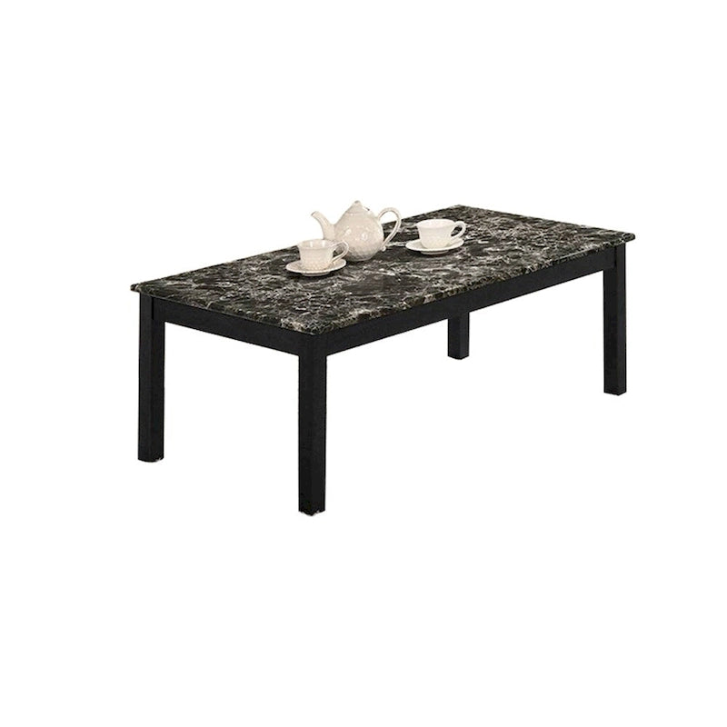 Mesa de centro de 3 piezas con tablero de imitación mármol