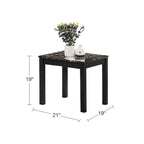 Mesa de centro de 3 piezas con tablero de imitación mármol