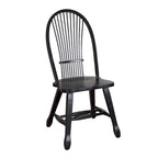 Silla de comedor rústica negra con respaldo de paja (paquete de 2)