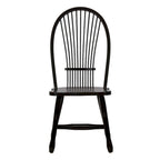 Silla de comedor rústica negra con respaldo de paja (paquete de 2)