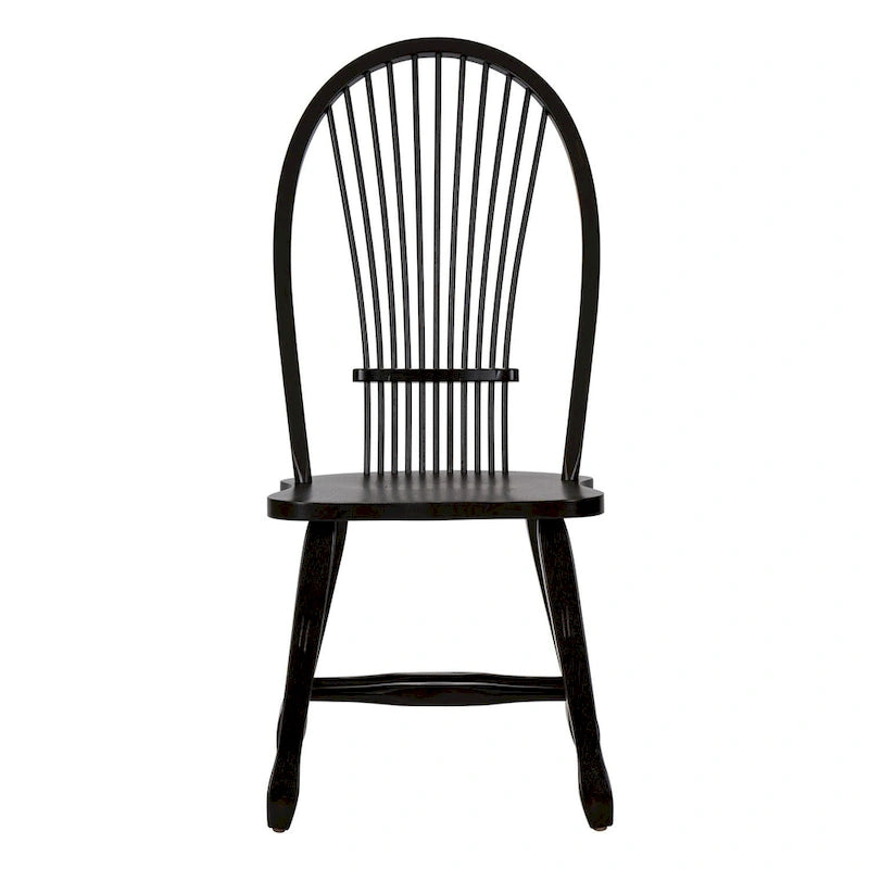 Silla de comedor rústica negra con respaldo de paja (paquete de 2)