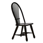 Silla de comedor rústica negra con respaldo de paja (paquete de 2)