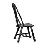 Silla de comedor rústica negra con respaldo de paja (paquete de 2)