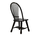 Silla de comedor rústica negra con respaldo de paja (paquete de 2)