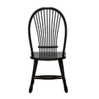 Silla de comedor rústica negra con respaldo de paja (paquete de 2)