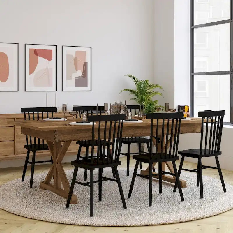 Mesa de comedor plegable rectangular rústica antigua de pino macizo de 7' x 40