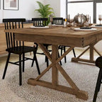 Mesa de comedor plegable rectangular rústica antigua de pino macizo de 7' x 40