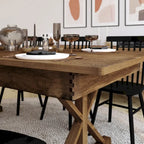 Mesa de comedor plegable rectangular rústica antigua de pino macizo de 7' x 40