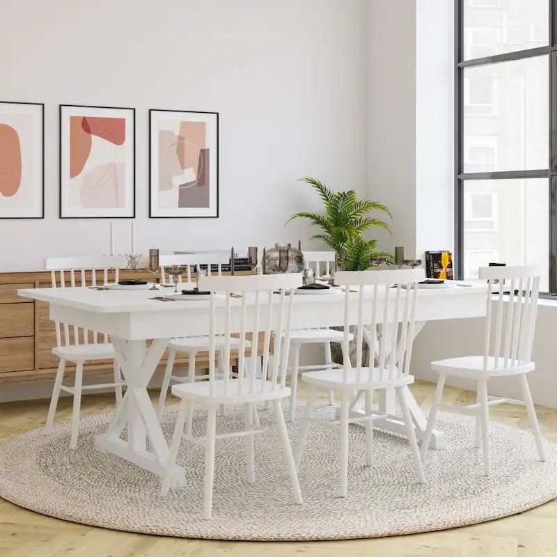 Mesa de comedor plegable rectangular rústica antigua de pino macizo de 7' x 40